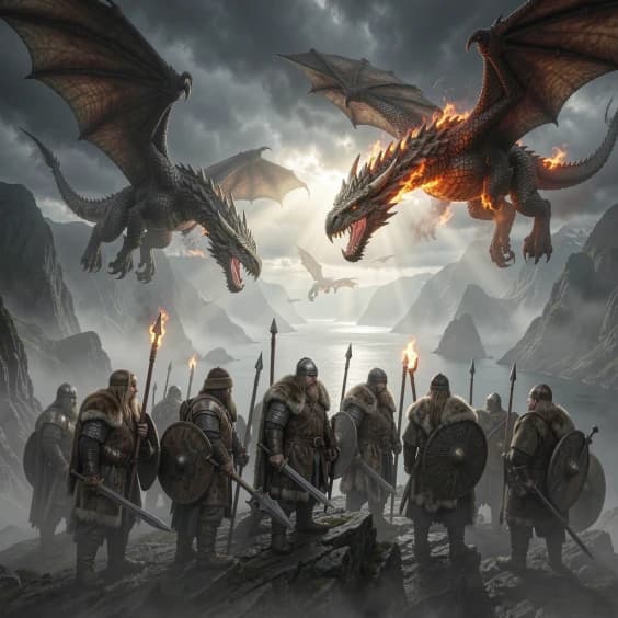 Vikings with dragons